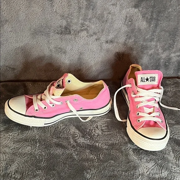 Converse Pink Low-Top Canvas Sneakers - Picture 2 of 6